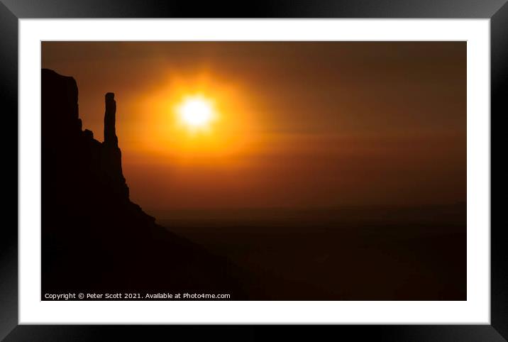Silhouette at Sunrise Framed Mounted Print by Peter Scott