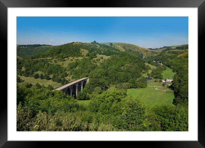 Peak District landscape, Monsal Head and Headstone viaduct Framed Mounted Print by Jeanette Teare