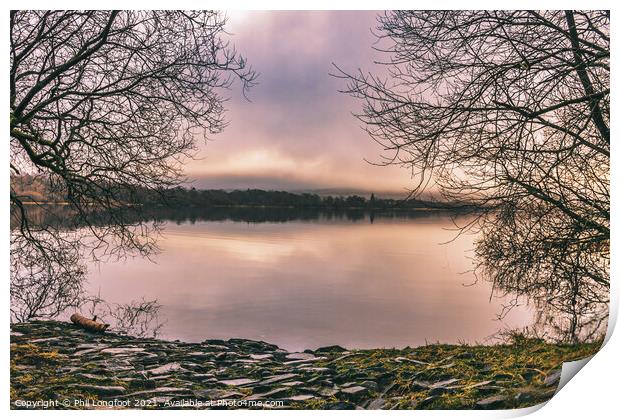 Bassenthwaite Lake at sunrise Print by Phil Longfoot