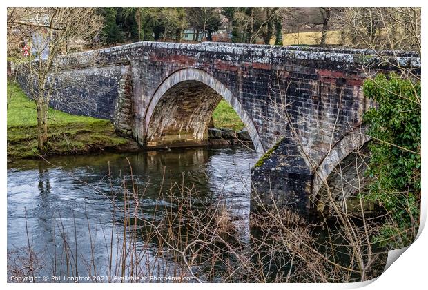 Old bridge over River Derwent Print by Phil Longfoot