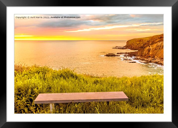 Widemouth Bay Sunset Framed Mounted Print by Avril Harris