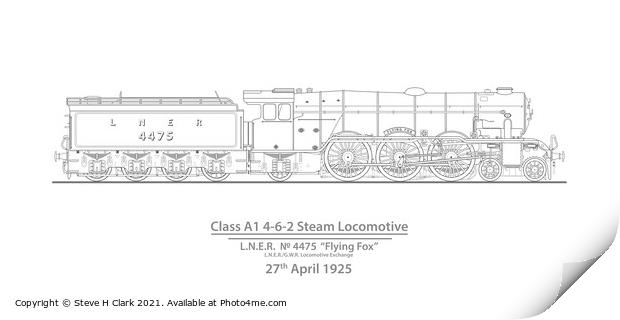 LNER 4475 Flying Fox - 27th April 1925 Print by Steve H Clark