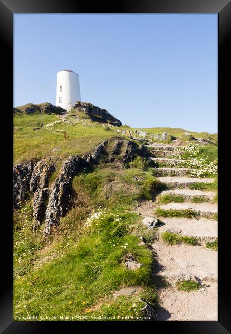Steps to Lighthouse Framed Print by Kevin Hellon