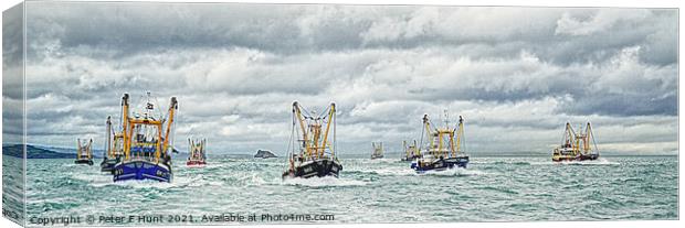Port Of Brixham Trawler Race Canvas Print by Peter F Hunt