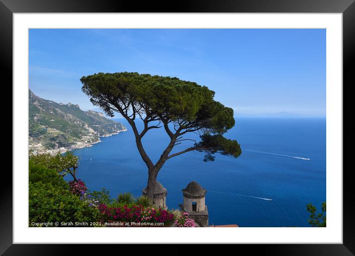 View From Gardens at Ravello Framed Mounted Print by Sarah Smith