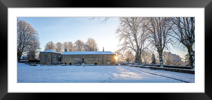 Knaresborough Castle museum North Yorkshire sunrise with winter snow Framed Mounted Print by mike morley
