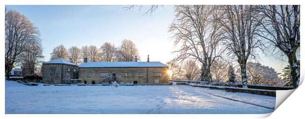 Knaresborough Castle museum North Yorkshire sunrise with winter snow Print by mike morley