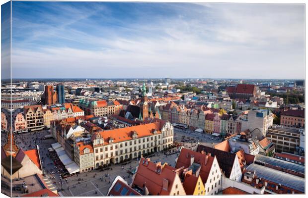 City of Wroclaw Old Town Market Square Canvas Print by Artur Bogacki