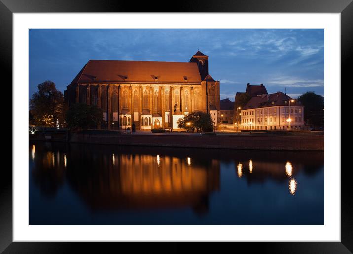 Church of Our Lady on Sand in Wroclaw by Night Framed Mounted Print by Artur Bogacki