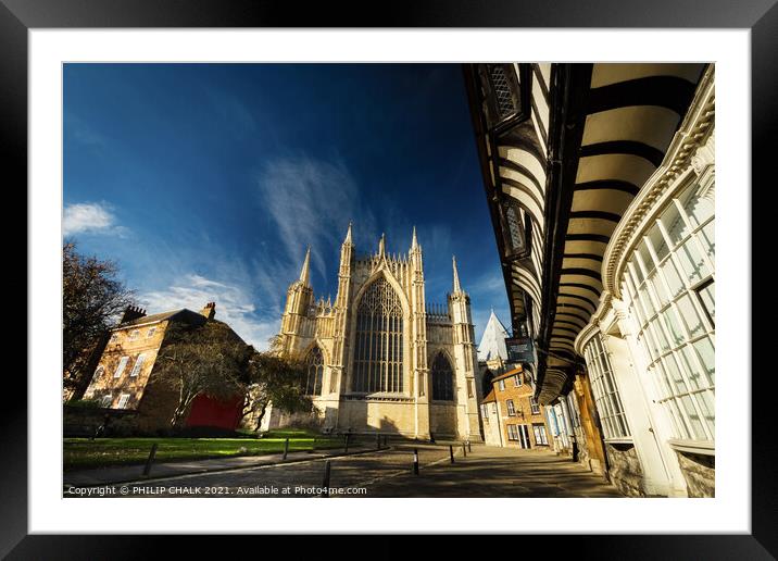 York Minster on a sunny day 58 Framed Mounted Print by PHILIP CHALK