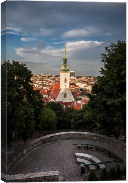 City of Bratislava at Sunset Canvas Print by Artur Bogacki