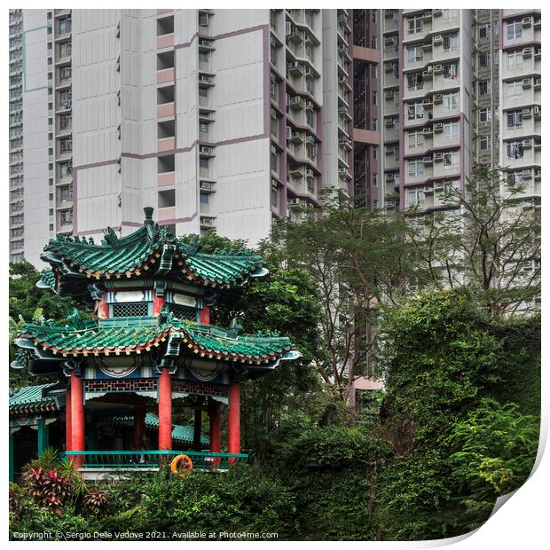 Wong Tai Sin temple in Hong Kong   Print by Sergio Delle Vedove
