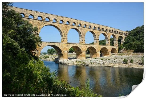 Pont du Gard Aqueduct Print by Sarah Smith