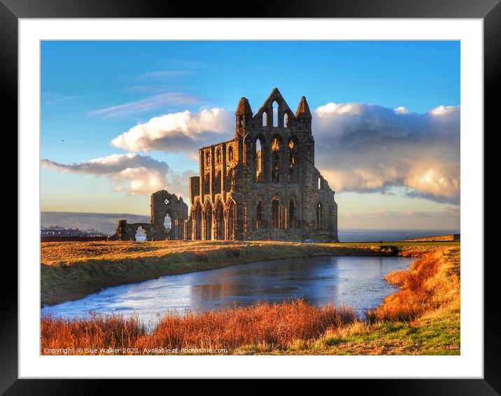 Whitby Abbey Framed Mounted Print by Sue Walker