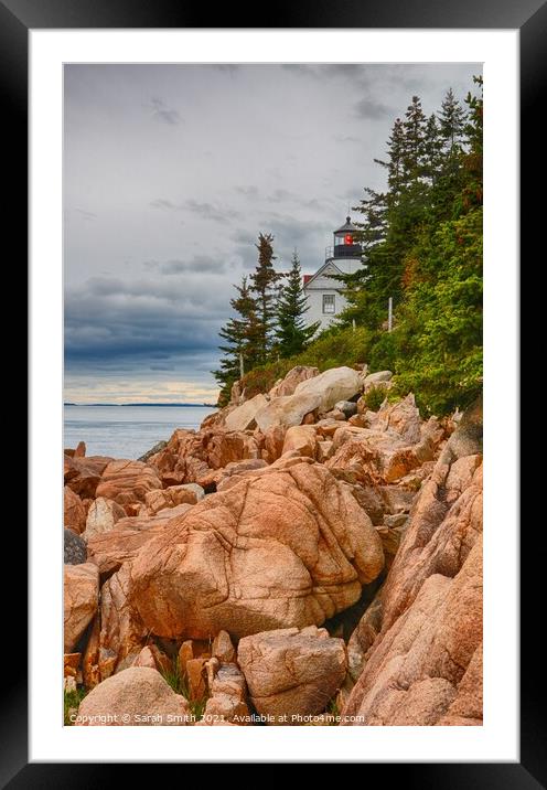 Bass Harbor Head Lighthouse Acadia National Park Framed Mounted Print by Sarah Smith