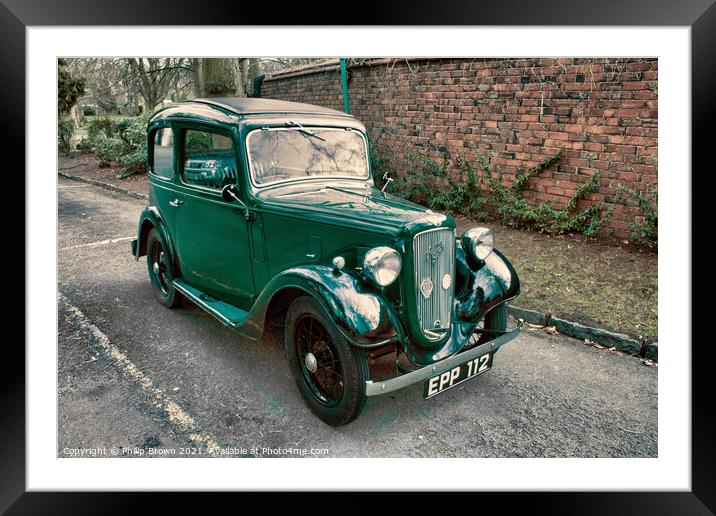 A Classic Austin 7 Car in the Cotswolds Framed Mounted Print by Philip Brown