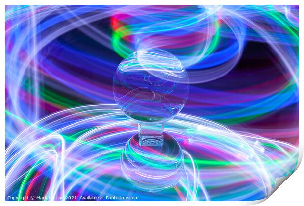 Abstract Crystal Ball Light Painting 2 Print by Mark Gorton