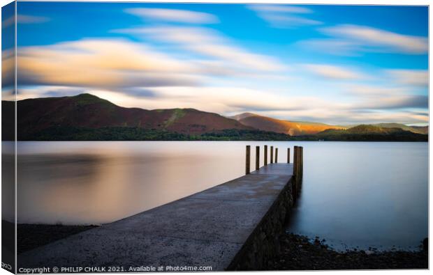Ashness jetty Derwent water in the lake district 6 Canvas Print by PHILIP CHALK