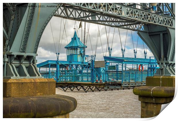 Newport Transporter River Usk Bridge Close Up  Print by Nick Jenkins