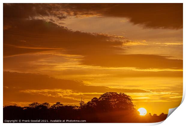 Sunset over Aberdeenshire Print by Frank Goodall