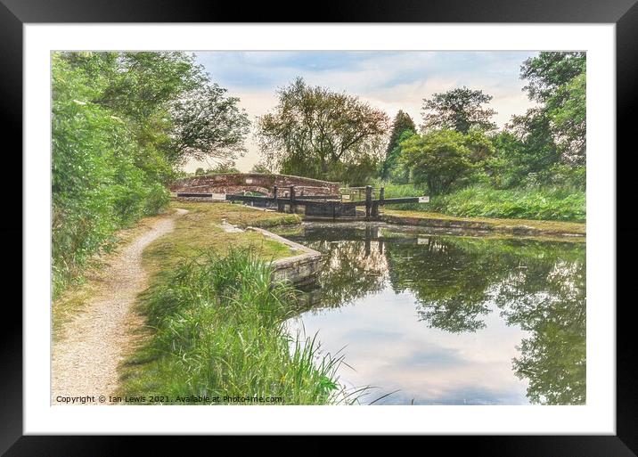 Guyers Lock on the Kennet and Avon Framed Mounted Print by Ian Lewis