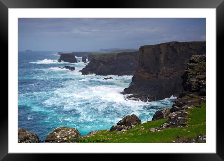 Stormy Eshaness Framed Mounted Print by Steven Watson
