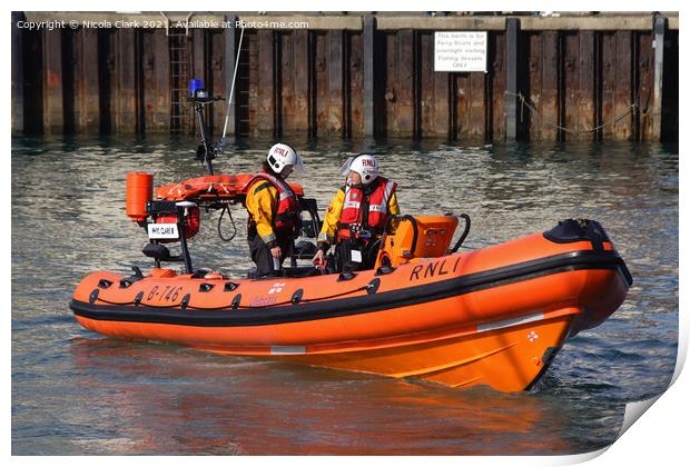 Dramatic RNLI Rescue in Weymouth Print by Nicola Clark