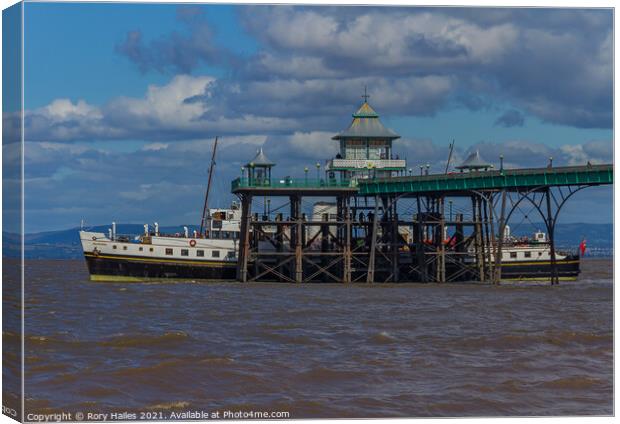 Clevedon Pier MV Balmoral Canvas Print by Rory Hailes