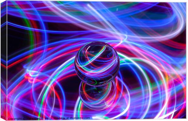 Abstract Crystal Ball Light Painting 4 Canvas Print by Mark Gorton