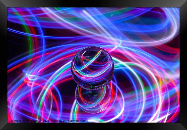 Abstract Crystal Ball Light Painting 4 Framed Print by Mark Gorton