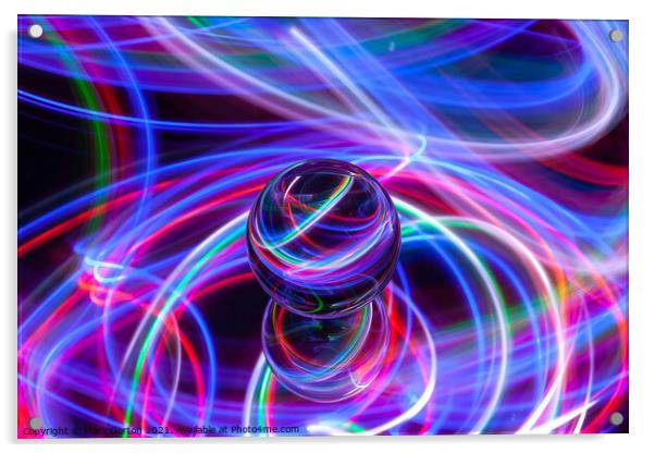 Abstract Crystal Ball Light Painting 4 Acrylic by Mark Gorton