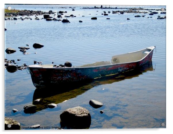 Battered Boat Acrylic by Stephanie Moore