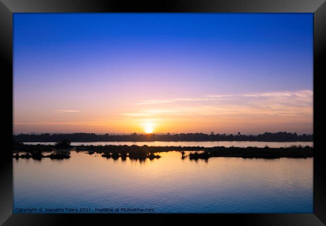 Nile sunset Framed Print by Jeanette Teare