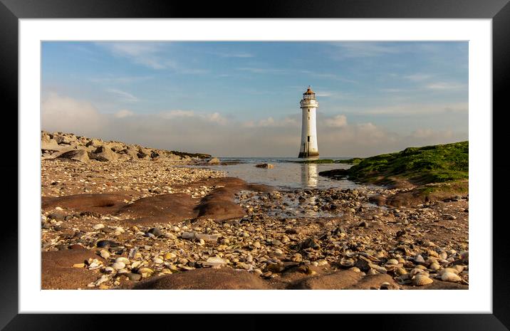 Black Rock Light  Framed Mounted Print by Steve Carr