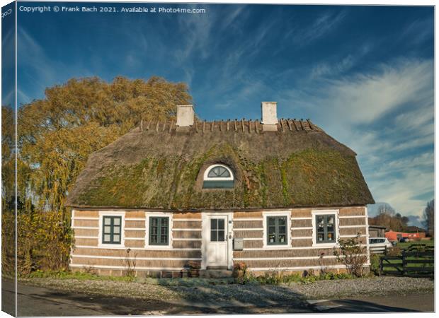 Walls and roof thatched houses in Hesnaes on Falster rural Denma Canvas Print by Frank Bach