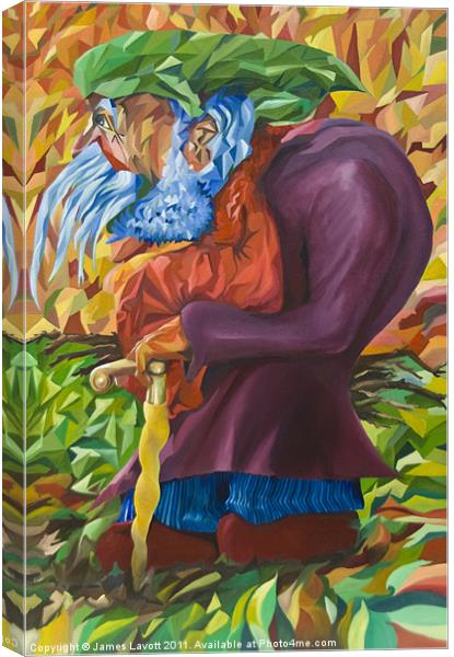 Old Man Collecting Sticks - Not On The Sabbath Canvas Print by James Lavott