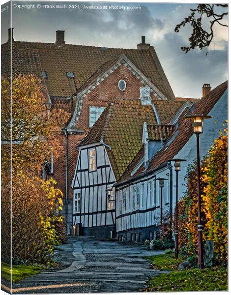 Small streets in Stubbekoebing Falster in rural Denmark Canvas Print by Frank Bach