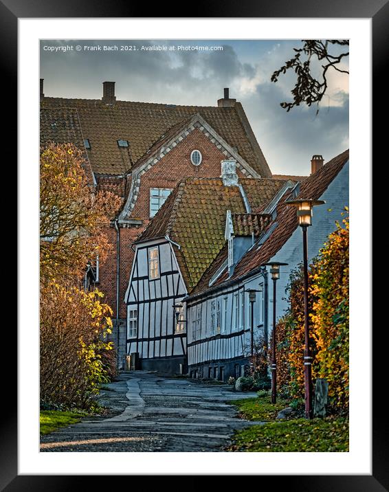 Small streets in Stubbekoebing Falster in rural Denmark Framed Mounted Print by Frank Bach