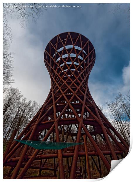 Skovtaarnet Forest Tower near Gisselfeld castle in Denmark Print by Frank Bach