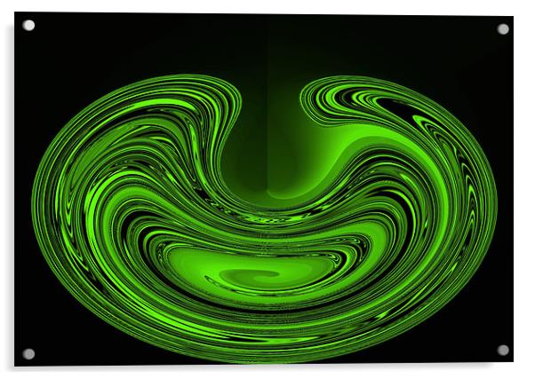 A Lime Abstract Bowl. Acrylic by paulette hurley