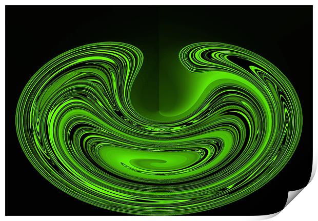 A Lime Abstract Bowl. Print by paulette hurley