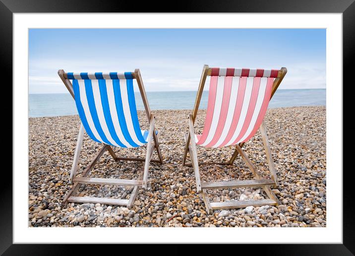 Save me a deckchair Framed Mounted Print by Jeanette Teare