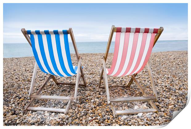 Save me a deckchair Print by Jeanette Teare