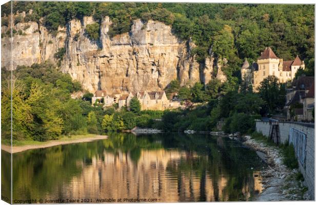 Morning reflection on the dordogne Canvas Print by Jeanette Teare