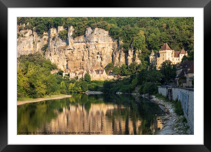 Morning reflection on the dordogne Framed Mounted Print by Jeanette Teare