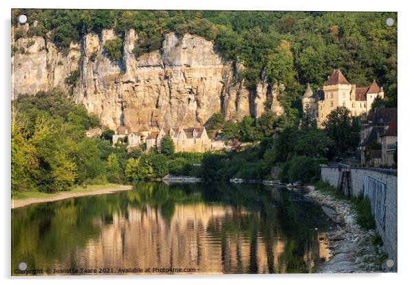 Morning reflection on the dordogne Acrylic by Jeanette Teare