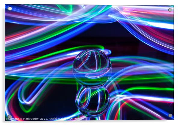 Abstract Crystal Ball Light Painting  Acrylic by Mark Gorton