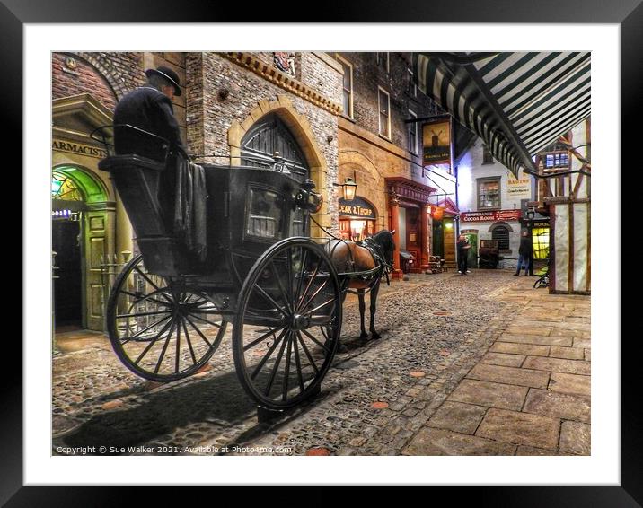 Horse and cart, York Framed Mounted Print by Sue Walker