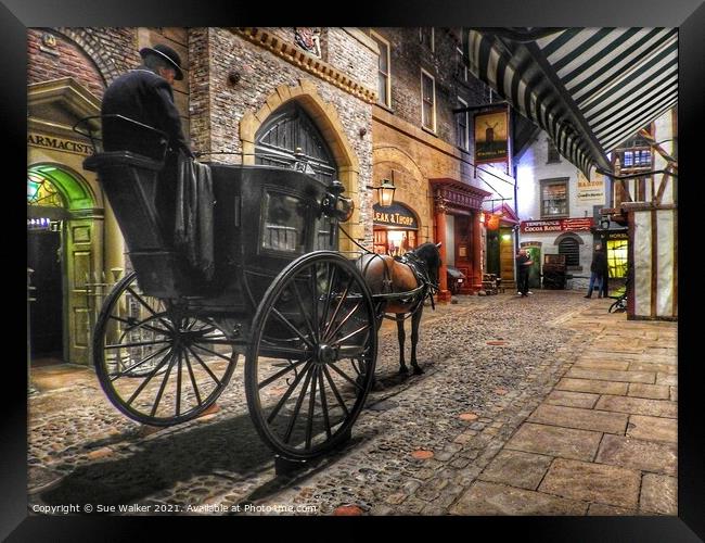Horse and cart, York Framed Print by Sue Walker