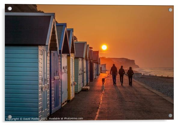 Sunset Walk on Cromer Seafront  Acrylic by David Powley
